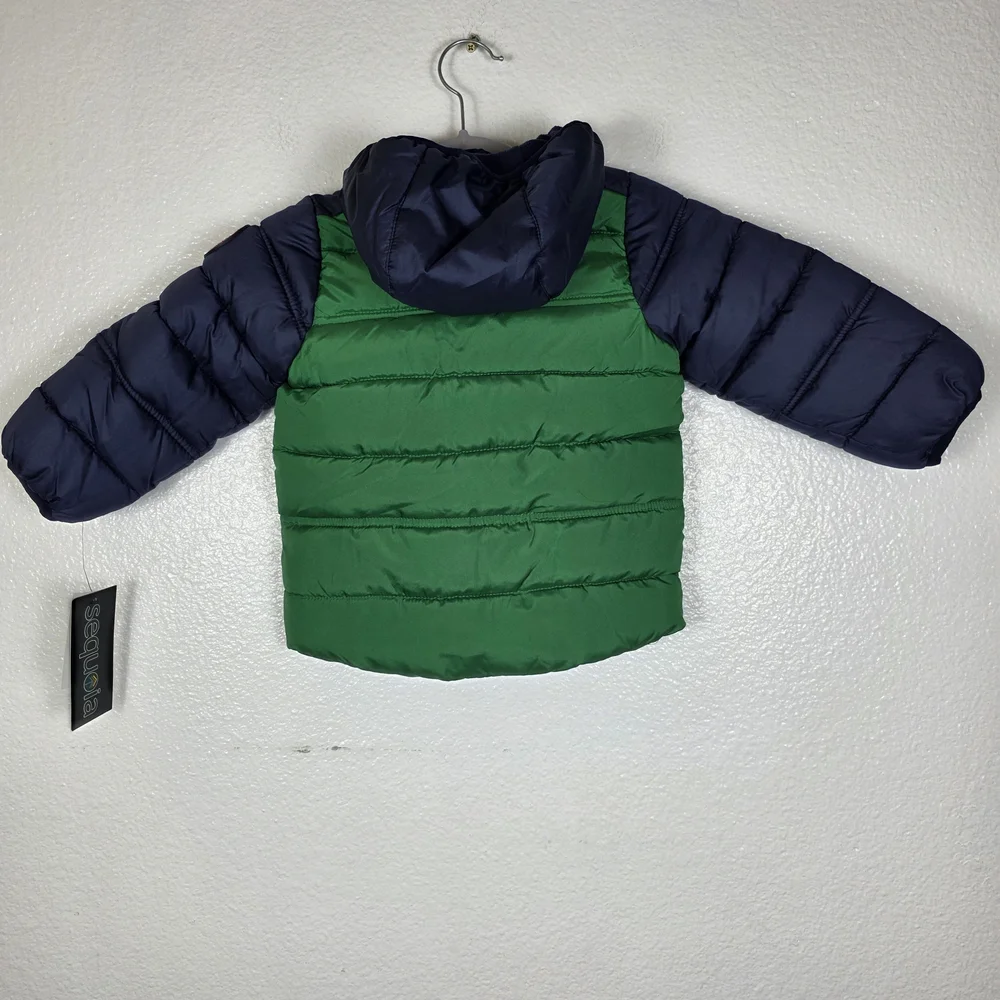 Sequoia Jacket & Hat Boys Coat Hooded Kelly Green Size 18M‎
